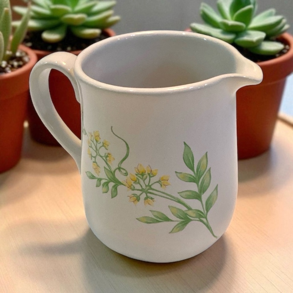 Corelle Coordinates Yellow and Pink Floral Stoneware Creamer Pitcher - Picture 6 of 6